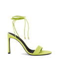 ALLEGRA Lime Green lace-up stiletto sandal, side profile, DAVESINO, Made in Italy